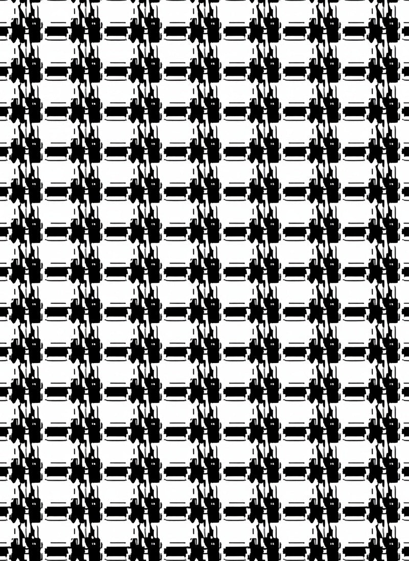 Black White Houndstooth Checkered Rug