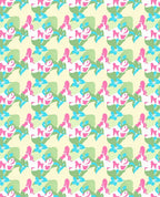 Pastel Coral Pink Flower Garland Rug