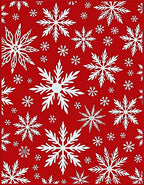Festive Red White Snowflake Collage Rug