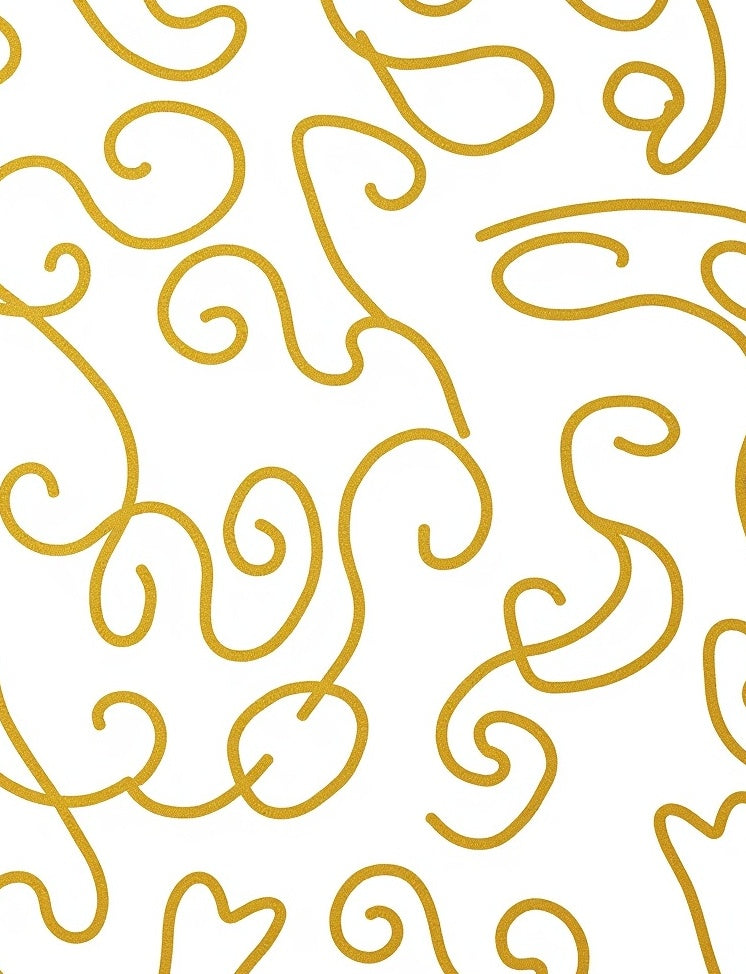 Gold Swirls Fluid Lines Rug