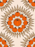 Orange Pumpkin Mandala Autumn Foliage Rug