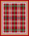 Bold Red Tartan Plaid Border Rug