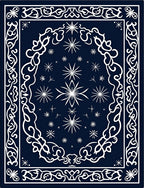 Midnight Blue Starburst Mandala Rug