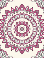 Deep Fuchsia Mandala Floral Medallion Rug