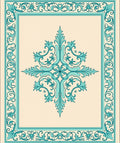 Elegant Teal Floral Scroll Ornament Rug
