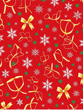 Crimson Woven Gold Snowflake Bow Rug