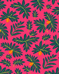 Tropical Pink Leaf Fruit Composition Rug