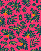 Tropical Pink Leaf Fruit Composition Rug