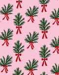 Pink Evergreen Bow Toss Rug