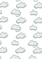 Whimsical Gray Cloud Scatter Rug