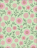 Whimsical Pink Floral Garden Sprigs Rug