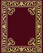 Rich Burgundy Golden Scroll Border Rug