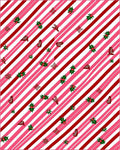 Pink White Red Striped Holly Medallion Rug