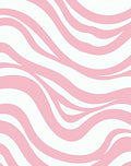 Soft Pink and White Wave Stripes Rug