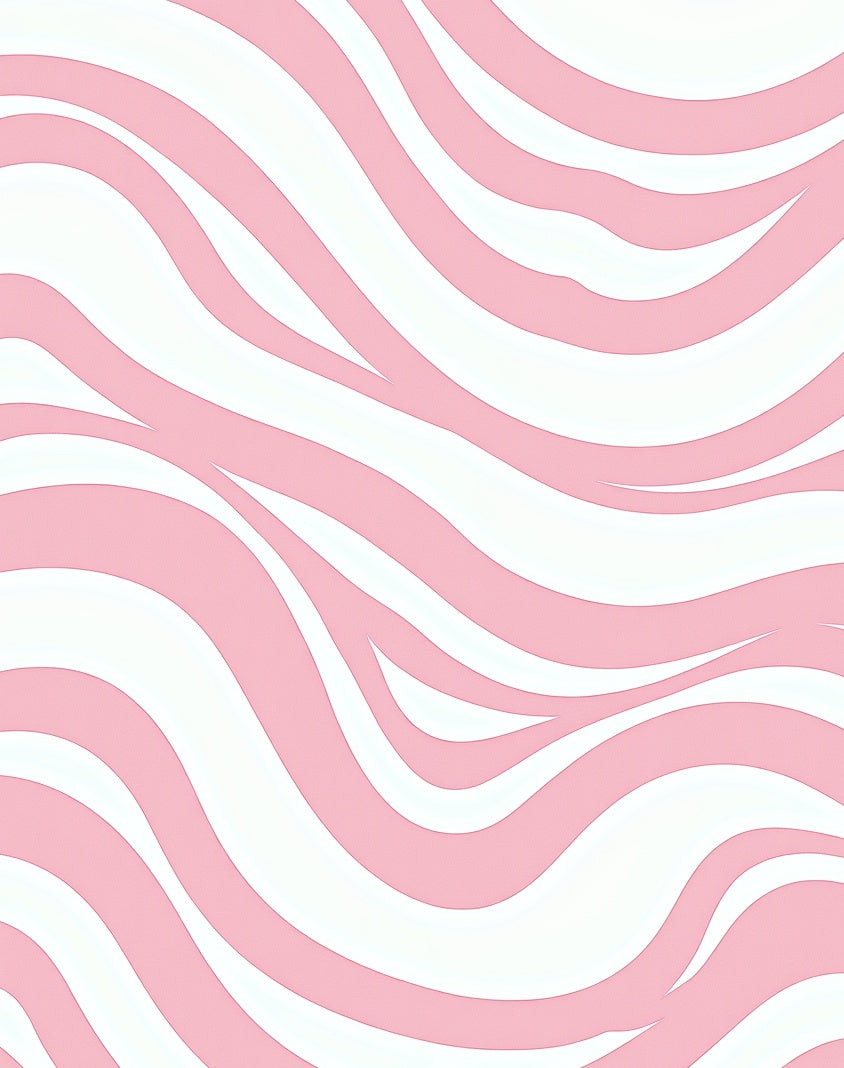 Soft Pink and White Wave Stripes Rug