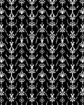 Black White Damask Scrollwork Rug