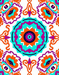 Vibrant Orange Teal Mandala MedallionRug Rug