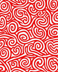 Bold Red Swirl Curvy Abstract Rug