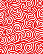 Bold Red Swirl Curvy Abstract Rug