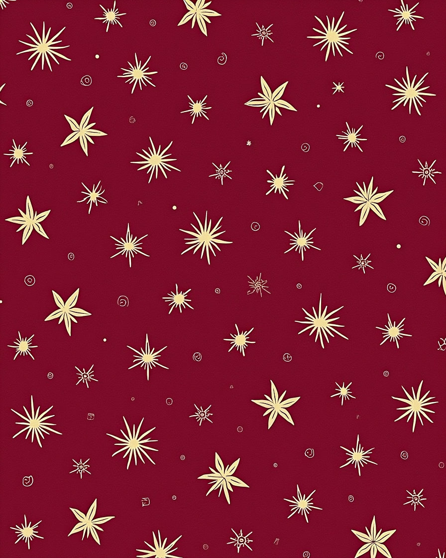 Crimson Golden Starburst Scatter Rug