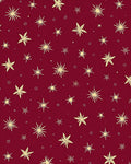 Crimson Golden Starburst Scatter Rug