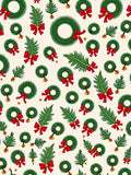 Festive Green Wreath Red Bow Collage Rug