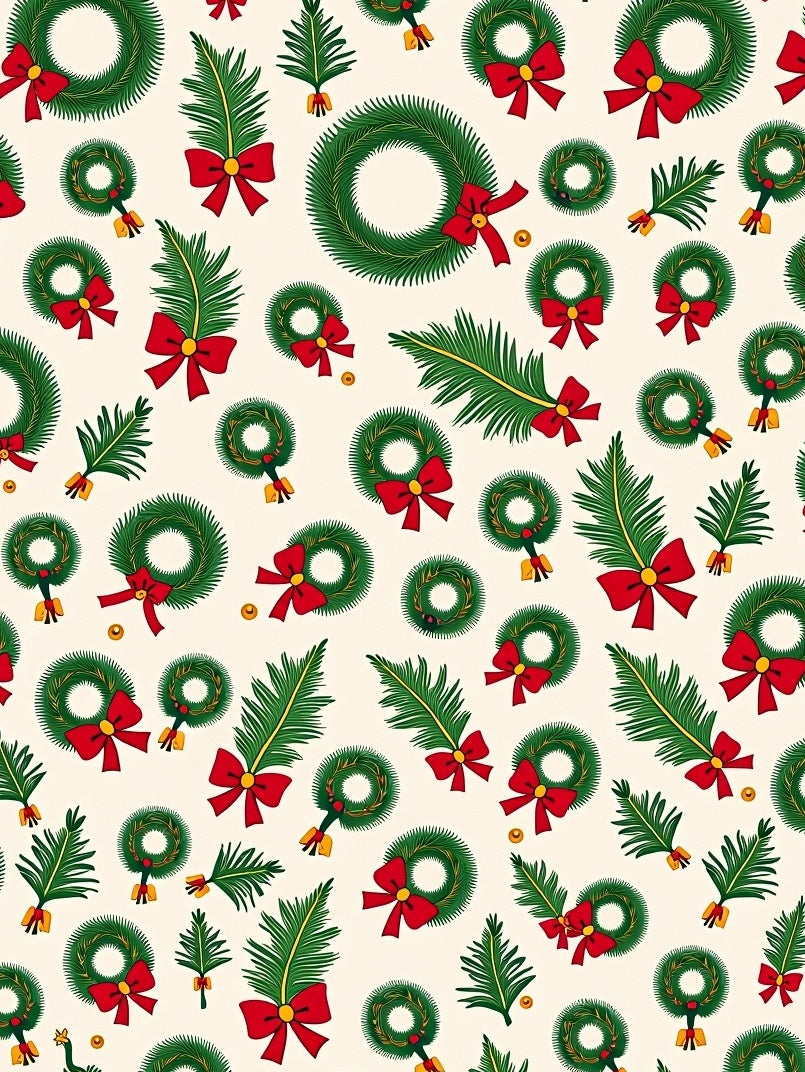 Festive Green Wreath Red Bow Collage Rug