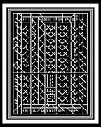 Black and White Geometric Maze Layout Rug