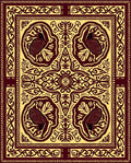 Crimson Yellow Ornate Bird Medallion Rug