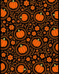 Orange Pumpkin Blossom Foliage Rug