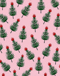 Pink Palm Frond Floral Arrangement Rug