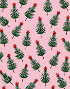 Pink Palm Frond Floral Arrangement Rug