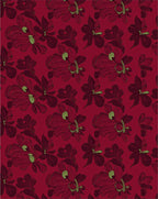 Deep Red Orchid Botanical Floral Rug