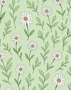 Delicate Daisy Garden Floral Art Rug