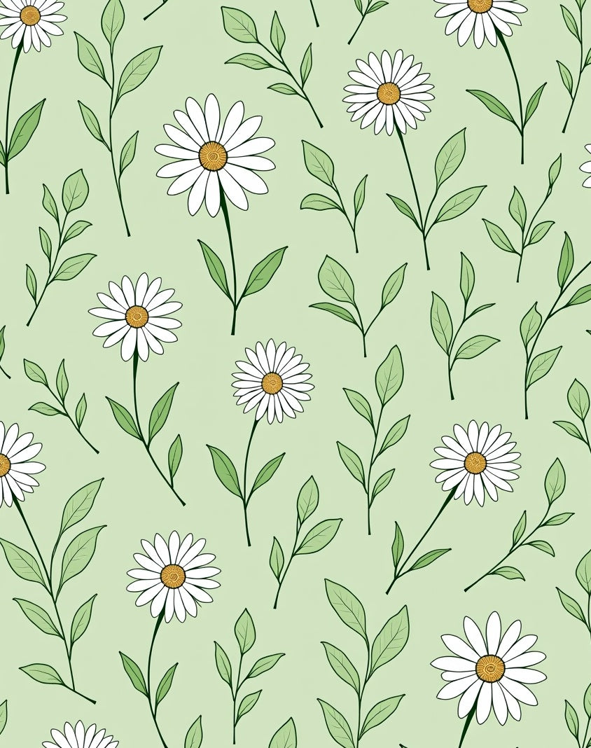 Delicate Daisy Garden Floral Art Rug