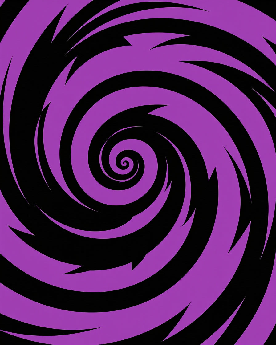 Purple Black Spiral Vortex Rug