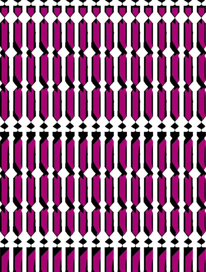 Vibrant Magenta Repeating Vertical Chain Rug