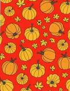 Pumpkin Maple Leaf Autumn Scarlet Round Rug