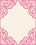 Vibrant Pink Floral Scroll Border Rug