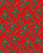 Scarlet Green Leaf Vine Intricate Rug