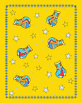 Bright Yellow Whimsical Star Jar Rug