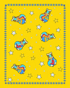 Bright Yellow Whimsical Star Jar Rug
