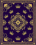 Deep Purple Gold Crown Emblem Rug
