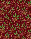Crimson Leafy Branch Garden Rug