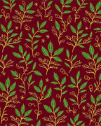Crimson Leafy Branch Garden Rug