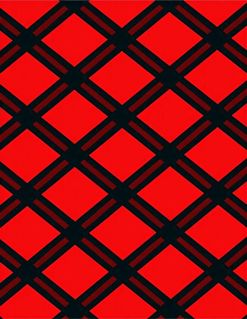 Bold Red Diamond Plaid Rug