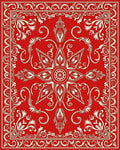 Crimson Floral Medallion Intricate Rug