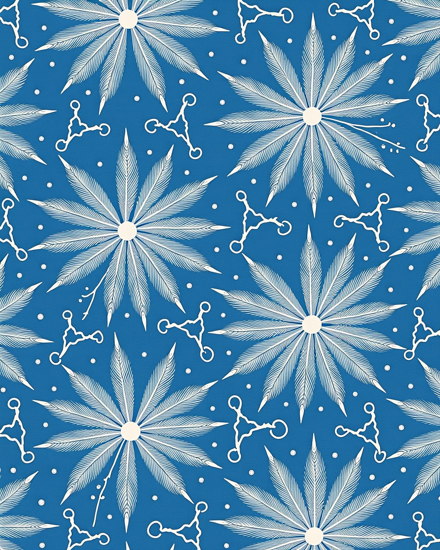 Cerulean White Feathered Starburst Medallion Rug