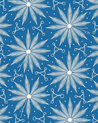 Cerulean White Feathered Starburst Medallion Rug