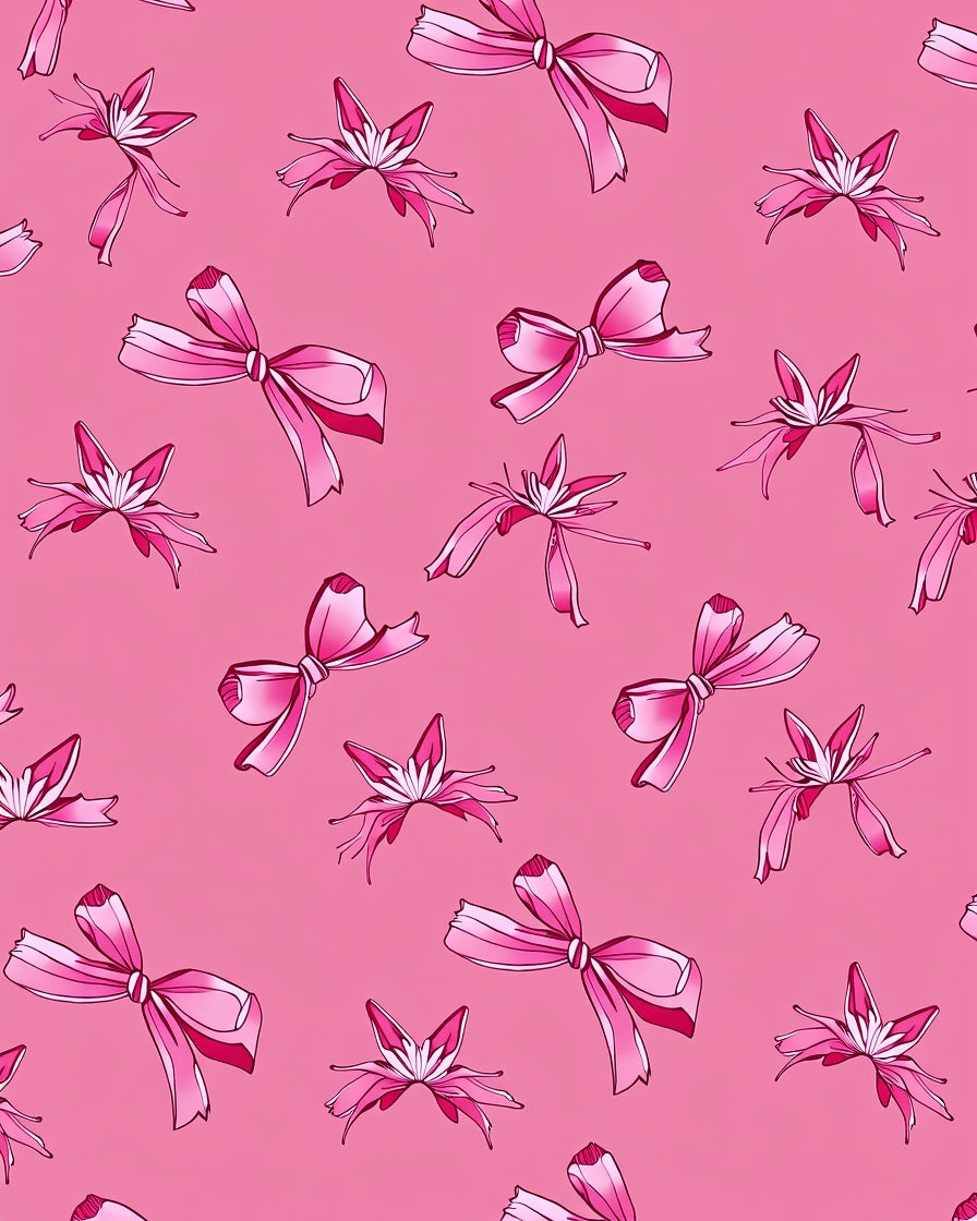 Pink Ribbon Floral Collage Rug